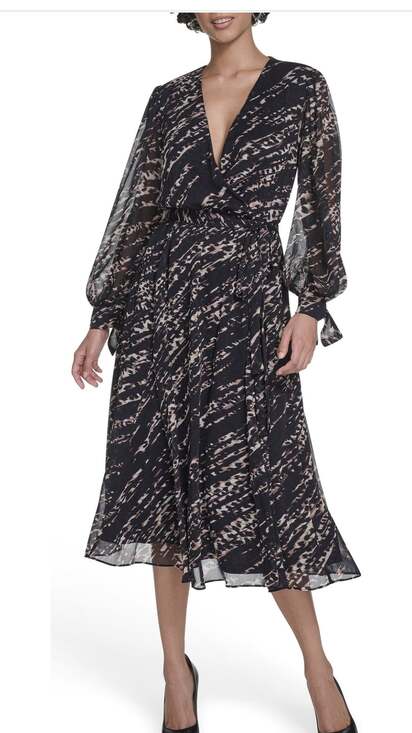 Calvin Klein Dresses & Skirts - Women's Calvin Klein Long Sleeve Chiffon Shirtdress